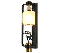 GWJKG Murale Nouveau Applique chinoise, lampe décorative Zen tout en cuivre sur le mur de fond du salon Appliques murales