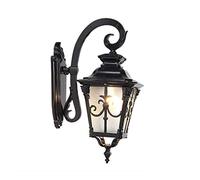 GWJKG Murale Sconces d'extérieur imperméables luminaires lumineux noire mate avec lampe verre lanternes rétro for porte d'entrée de la maison Appliques murales Color : B
