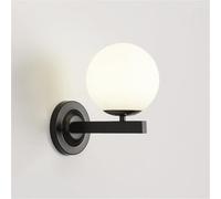 GWJKG Nordic Glass Lampshade Sconces with Minimalist Metal Lights, Indoor Bedroom Bedside Lamps, Wall Mounted Lighting Fixtures for Balcony, Hallway, Stairs(Black)