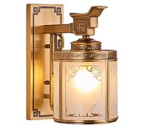 GWJKG Nouveau tout en cuivre lampe fixe salon chevet fond mur style chinois applique murale à tête unique Appliques murales
