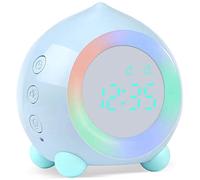 GWJKG Reveil Cloche Simulateur Lever Soleil réveil numérique d'enfants avec la Lampe veilleuse for Le garçon Horlogue de Chevet (Color : Blauw)