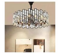 GWJKG Round Crystal Black Chandelier Living Dining Room Home Indoor Decoration Lamp Fixtures Nordic Luxury Pendent Pendant Light
