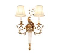 GWJKG salon entièrement cuivre, lampe en cristal européenne, applique murale fond d'escalier chevet de chambre à coucher Appliques murales