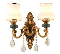 GWJKG style européen à double tête, couleurs gradation, LED alliage de verre, applique fixe, lampe murale créative rétro en cristal Appliques murales (C