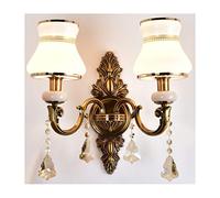 GWJKG style européen à double tête, couleurs gradation, LED alliage de verre, applique fixe, lampe murale créative rétro en cristal Appliques murales (C
