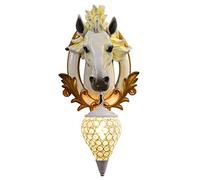 GWJKG Tête de Cheval Résine Fixe Style Européen Rétro Applique Salon Couloir Décoration Murale Lampe Abat-Jour en Cristal Appliques murales (Color : A)