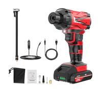 GWJKG Tire Air Pump Car Portable Compressor For Tires Airpump 12V Cordless Tyre Inflator Electric For Auto Kompressor Rapid Effortless(Red)