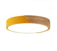 GWJKG Ultra-Thin Round,50cm Nordic Acrylic Close to 36W 2700-3000lm,Flush Mount Indoor Ceiling Lamp,Decor Wood Light Fixtures for Bedroom Dining Room Yellow