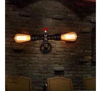 GWJKG, V-intage Wrought Iron Lamp Industrial Water Pipe Light Base Retro Nostalgic Country Sconces Steampunk Metal Lighting Cafe Bar Restaurants Club Hallway Loft Wall Mount Li