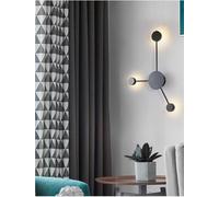 GWJKG Versatile Indoor Lighting Fixture Compatible for Living Room Study Bedroom Bedside Mounted Wall Lamp Reading Light(A 3heads Black,Cool White)