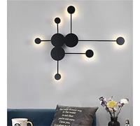 GWJKG Versatile Indoor Lighting Fixture Compatible for Living Room Study Bedroom Bedside Mounted Wall Lamp Reading Light(A 6heads Black,Cool White)