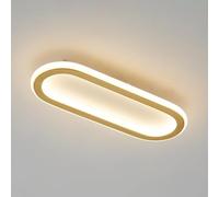GWJKG Wall Lights Chandelier, Gold Ceiling Light LED Chandelier Oval Flush Mount Ceiling Lamp Acrylic Close-to-Ceiling Lights Strip Chandeliers for Dining Room Kitchen Bedroom Living Room