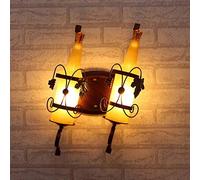 GWJKG Wall Sconce Creative Rotatable Wall Light Double/single Wine Bottle LED Wall Lamps Clothing Store KTV Lighting Decor, Indoor Vintage Antique Wall Lighting for Loft/Bar/Cafe/Corri
