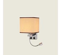 GWJKG Wall Sconce Fabric Sconce Bedroom Reading Light Wall Lamping Chrome Wall Lights for Home Hotel Aisle LED Walls Lamp Wrought Iron Plating Light Fixtures Decoration Lamps Waterproof
