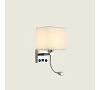 GWJKG Wall Sconce Fabric Sconce Bedroom Reading Light Wall Lamping Chrome Wall Lights for Home Hotel Aisle LED Walls Lamp Wrought Iron Plating Light Fixtures Decoration Lamps Waterproof
