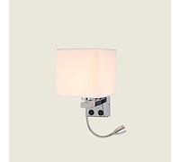 GWJKG Wall Sconce Fabric Sconce Bedroom Reading Light Wall Lamping Chrome Wall Lights for Home Hotel Aisle LED Walls Lamp Wrought Iron Plating Light Fixtures Decoration Lamps Waterproof