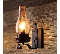 GWJKG Wall Sconce Retro Old-Fashioned Kerosene Lamp Glass Creative Mediterranean Metal Kitchen Wall Light RetroIndustrial Restaurant Aisle Bar Lighting Fixture Waterproof