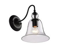 GWJKG Wall Sconce Transparent Glass Cover Bell Wall Lamp Creative Indoor Bedside Mirror Headlight Wall Lantern American Retro Metal Wall Light Home Interior Lighting Fixture Waterproof