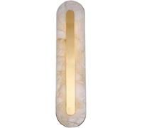 GWJKG White Alabaster Stone with Long Bar, Marble Bathroom Vanity Linear Light, Indoor Rectangle Wall Lamp for Bedroom, Living Room, Hallway, Staircase Lighting Fixtures(Oval)