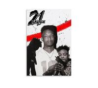 GWJXYWZP 21 Savage Music Albums by Popular Artists Canvas Poster Wall Art Decorative Painting Bedroom Painting Posters24x36inch(60x90cm) Unframe-style