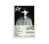 GWJXYWZP 21 Savage Music Albums by Popular Artists Canvas Poster Wall Art Decorative Painting Bedroom Painting Posters12x18inch(30x45cm) Unframe-style