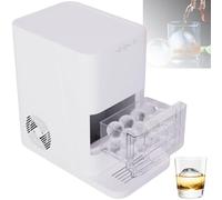 GwlThixion 2" Clear Ice Ball Maker Countertop, Sphere Ice Maker with Enhanced Insulation, Ice Makers Countertop with Self-Cleaning, for Whiskey, Bourbon, Brandy, Rum, Gift White