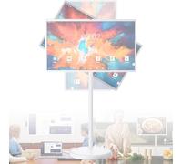 GwlThixion 32 Inch UHD 4K Portable Smart TV on Wheels, Rolling TV on Wheels with Rotatable Touch Screen, High-performance CPU, Built-in 10000mAh Battery, per Casa, Ufficio, Scuola 32inD-8+128G