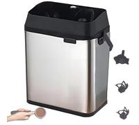 GwlThixion Electric Portafilter Cleaning Machine, 3L Automatic Coffee Grounds Container Disposal Cleaning Machine, 300 rpm Barista Cleaning Tool, Effortless Deep Cleaning for Baristas silver