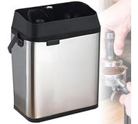 GwlThixion Electric Portafilter Cleaning Machine for 58mm, Automatic Portafilter Cleaner Machine 150W, Easy to clean, with 2 Scrapers & 1 Brush Heads, Simple silver