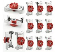 GWNF 10-Pack Sound Isolation Clips for 7/8" Hat Channel, True 1.4" Wide Red EPDM Resilient Decoupling Brackets for Drywall Acoustic Soundproofing, Heavy Duty Studio Ceiling & Wall Mounts