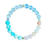 GWSGSFAS 1PCS/Women's Bracelet Natural Gemstone Opal Ocean Stone Pink Quartz Moonstone Women's Bracelet-18cm