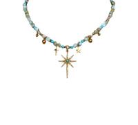 GWSGSFAS Retro Beaded Stacked Necklace for Women, Bohemian Light Luxury Personalized Exaggerated Fashion Clavicle Chain Accessory (Sunflower)