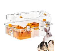 Gwtdtoad Big Hamster Cage | Small Animal Hide Out Shelter | Decorative Clear Activity Habitat with Dispenser and Wheel for Bunny Playing Chinchilla Hiding Sleeping Resting