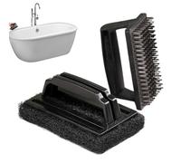 Gwtdtoad Brush for pool cleaning, two-piece wall cleaner, pool brush, ergonomic hand scrubber for cleaning tiles, rust stains and dirt, for daily care and stubborn maintenance