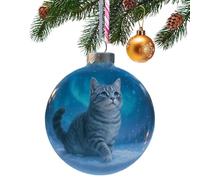 Gwtdtoad Cat Christmas Ornament Ball | Holiday Decorations - Christmas Tree Decoration Cat Ball Charm - for Winter Home Living Room Family Car Rearview Mirror Wall Mantel School Kitten Lovers