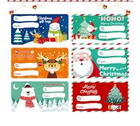 Gwtdtoad Christmas Stickers | 60-Sheet Adhesive Decal,Christmas Name Stocking Tags | for Holiday Festival Home Family Party Crafting Seasonal Celebration Wrapping School