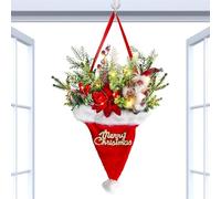 Gwtdtoad Christmas Wreaths for the Front Door, 69 x 38 cm, Illuminated, Christmas Garland for the Front Door, for Outdoor Use, Home, Holiday, Wall, Winter, Fireplace, Indoor, Kitchen Activities