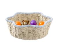 Gwtdtoad Fruit Basket, Rattan Look Snack Serving Basket Table Decoration - Hand Woven Storage Basket for Fruit Snacks Kitchen Dining Table Living Room Wedding Easter Christmas