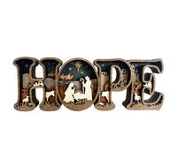 Gwtdtoad Jesus Nativity Light,3D Wooden Hope Letters Decorations - Jesus Christmas Decor | for Mantelpieces Church Thanksgiving Holiday Birthday Party Offices Home Room Desk Bedroom Mantel