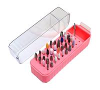 Gwtdtoad Nail Bit Case,40-Hole Nail Drill Bit Container | Transparent Lid Dustproof Storage Box for Grinding Tips Cuticle Care Gel Polish Removal Pedicure Prep