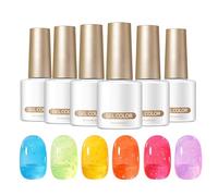 Gwtdtoad Nail Gel,Long Lasting Gradient,Nail Crafting Bubble Gel Set - for Beginners Professionals Home Wedding Gathering Beach Travel Dating Commuting