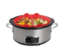 Gwtdtoad Slow Cooker Divider Insert, Oval Shape Dishwasher Safe, Reusable Silicone Slow Cooker Pot Liner, for Tomato Chicken Shrimp Fish Potato Vegetables Soup