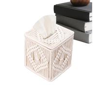 Gwtdtoad Square Tissue Box Cover | Decorative Room Toilet Paper Organizer - Handmade Woven Tissue Organizer - for Bathroom Toilet Shower Living Room Kitchen Bedroom Office Table Dorm Car Shelf Counter