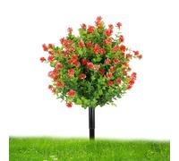 Gwtdtoad UV Resistant Artificial Outdoor Flowers - Realistic UV Resistant Shrubs,Fake Outdoor Shrubs,for Ground Garden Porch Indoor Yard Home Summer Front Landscaping Patio Cemetery Door