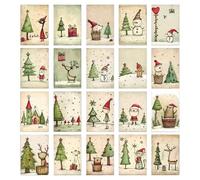 Gwtdtoad Vintage Christmas Cards | Pack of 20 Matte Festive Postcards | Loving Christmas Greetings for Workplace School Celebration Business Meeting | Seasonal Holiday Occasions