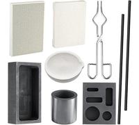 GWWBD 9 Pcs Torch Melting Casting Kit Crucible Set Ingot Torch Melting Kit, for Metal Gold Silver and Copper+