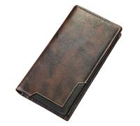 GWWFCFC Genuine Leather Men's Long Handbag RFID Function Credit Card Holder Card Bag Leather Currency Multifunctional Wallet,Coffee