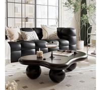 GWWGWW Unique Modern Cartoon Coffee Table Cute Irregular Coffee Table Cloud Coffee Table Living Room Coffee Table with 3 Ball Legs for Living Room Bedroom Easy Assembly