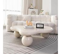 GWWGWW Unique Modern Cartoon Irregular Cloud Coffee Table with 3 Ball Legs for Living Room Bedroom Easy Assembly