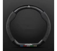 GWWXM Car Steering Wheel Cover for Citroen DS3 Hatchback,Microfiber Leather Wheel Protective Cover Elastic Soft Anti-slip Interior Accessories Breathable Durable Car Parts,Black